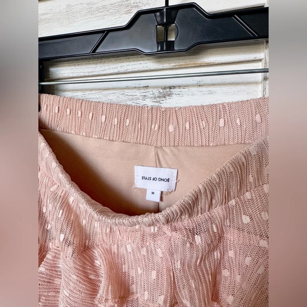 Song of Style Ada Midi Ruffle Skirt in Pink Blush | REVOLVE Size Medium